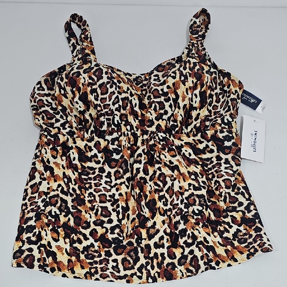 NWT Leopard Print Women's Bikini Top Size 18